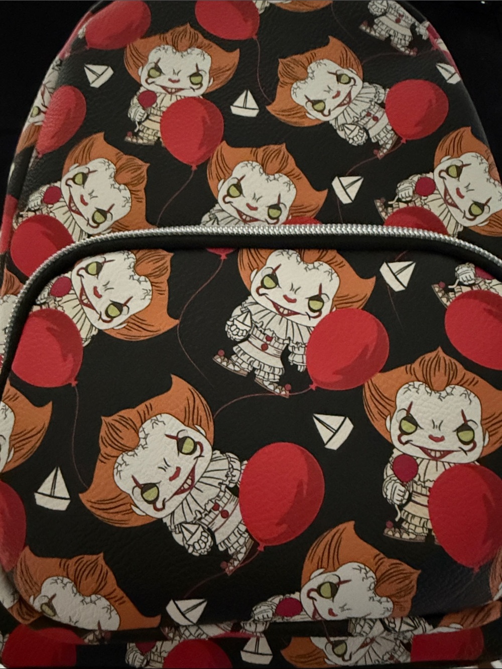 Funko Black Backpack with Red Balloon Pennywise Pattern